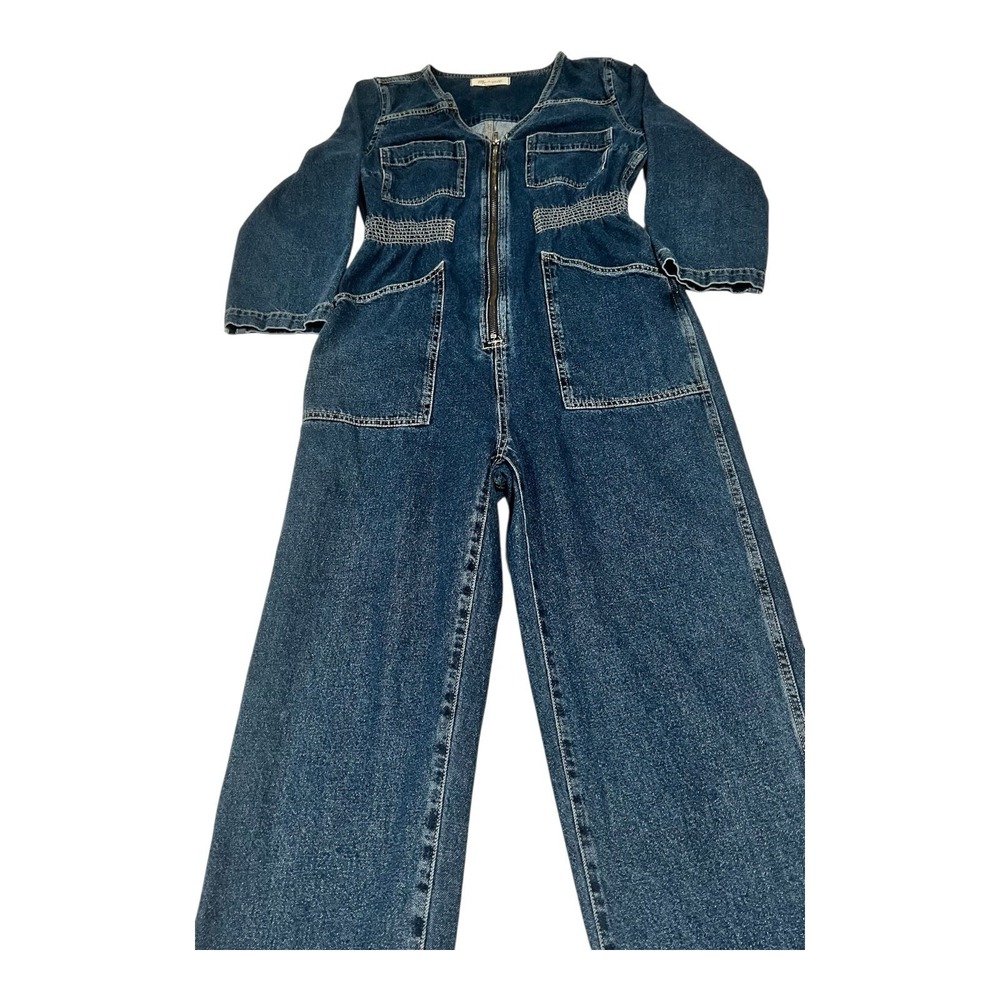 Madewell Denim Patch Pocket Coverall Jumpsuit XS Amfield Wash Womens - Picture 10 of 13
